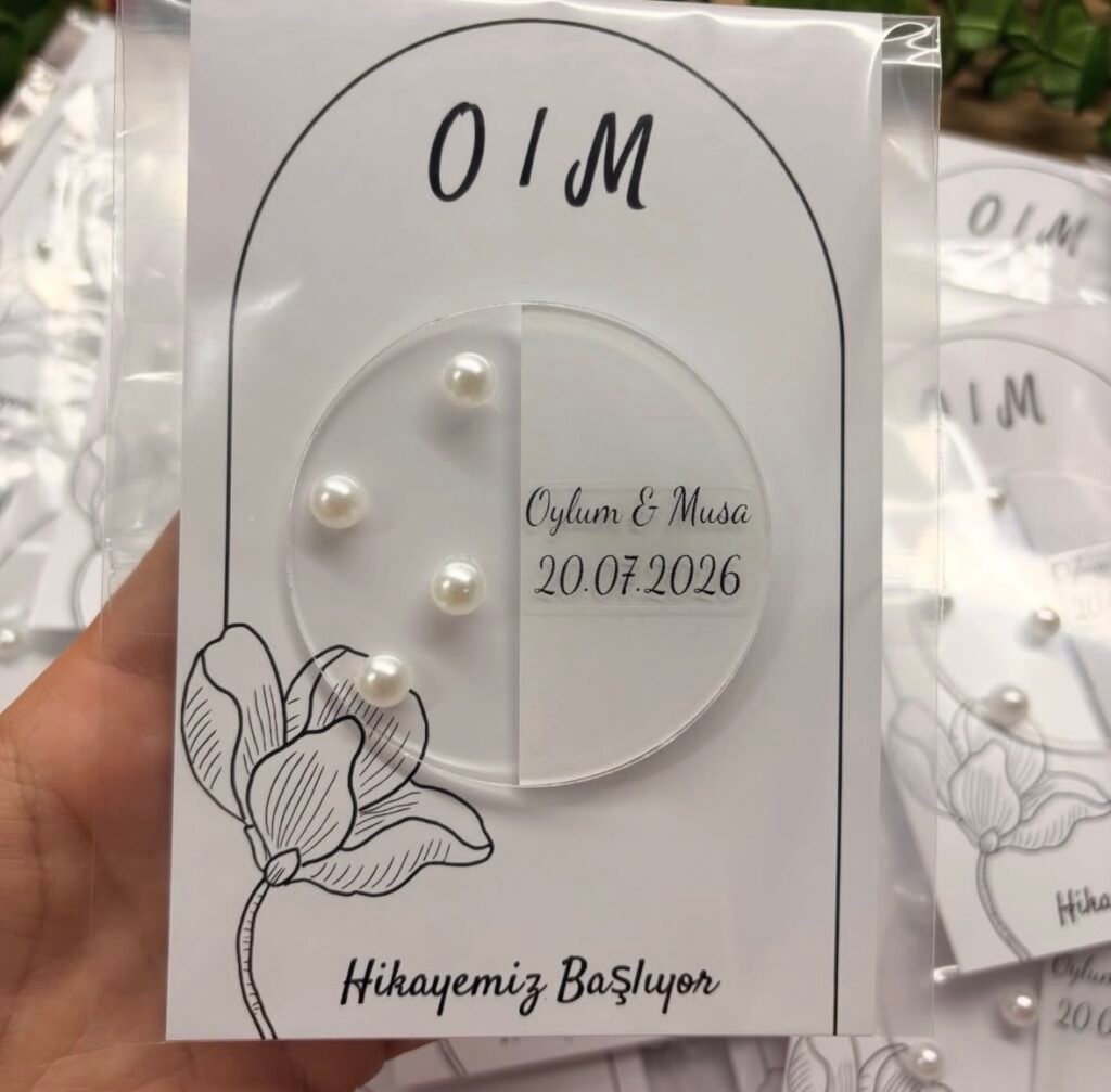 İncili Nikah Magneti – Kişiye Özel Tasarım