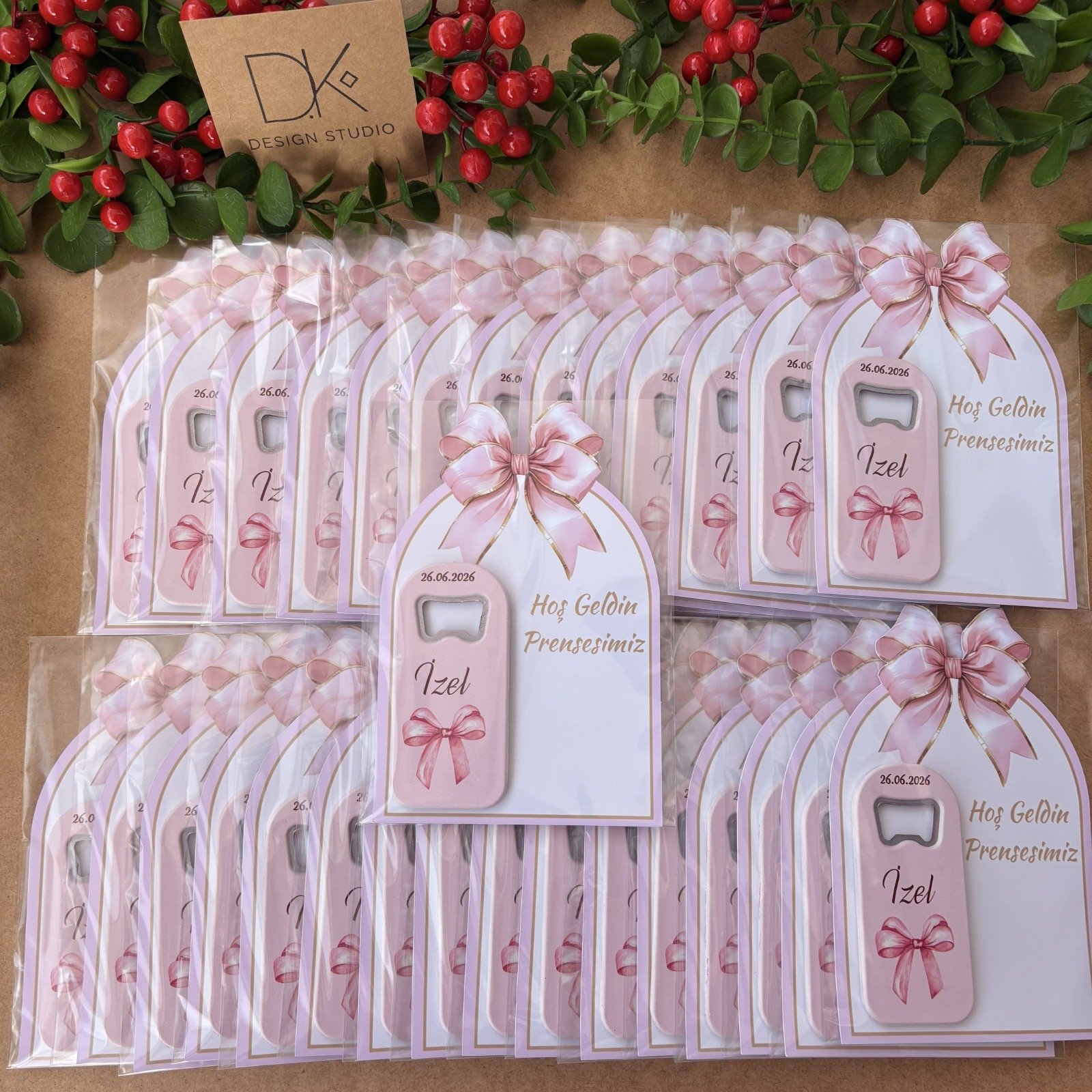 Pembe Kurdele Konseptli UV Baskılı Magnet Açacak - Görsel 7