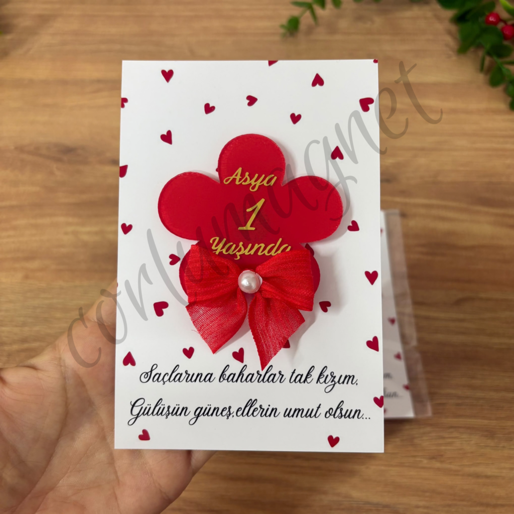 Özel tasarım papatya pleksi magnet